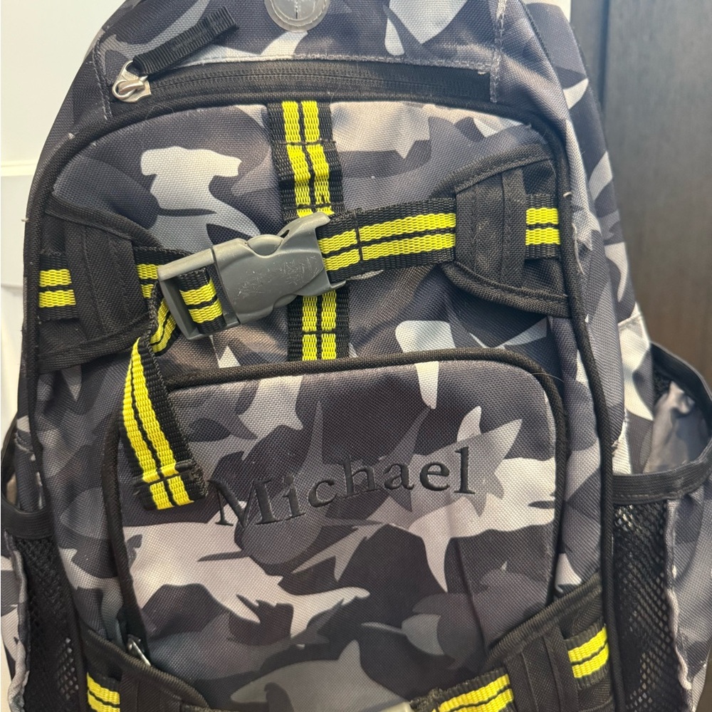 Michaels Men's Camouflage Backpack - Black and Yellow Accents pottery barn